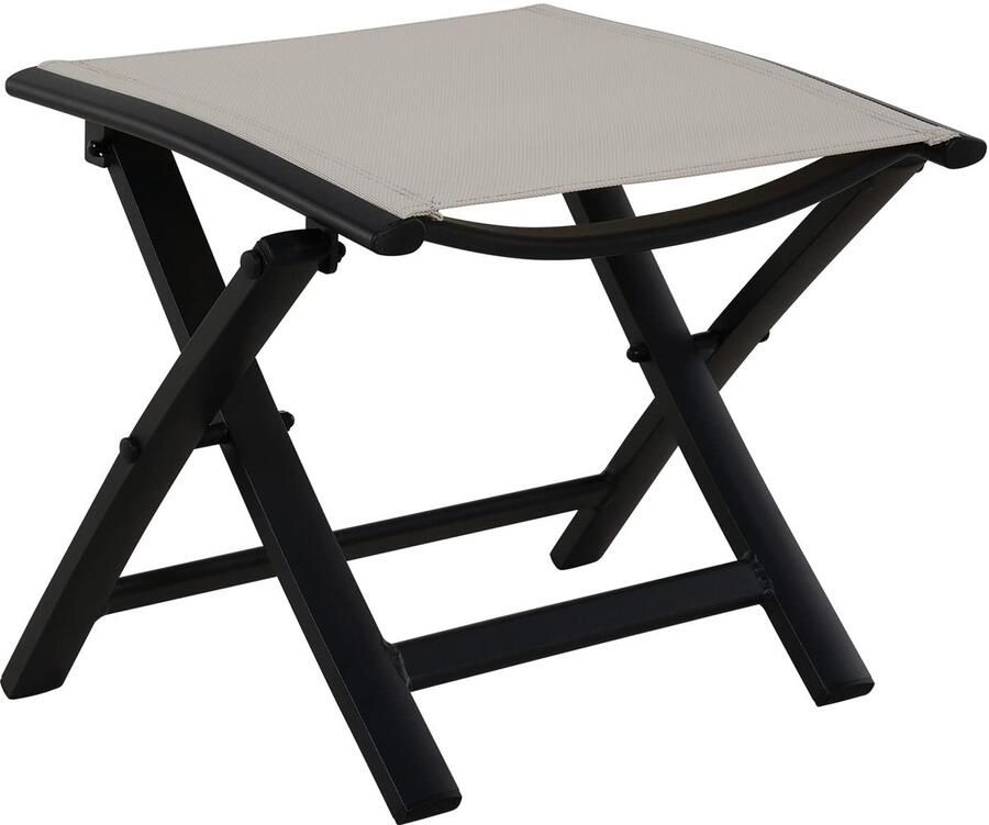 Unyqoos Weerbestendige Opvouwbare Tuinkruk van Aluminium en Textiel voor Balkon en Terras in Beige