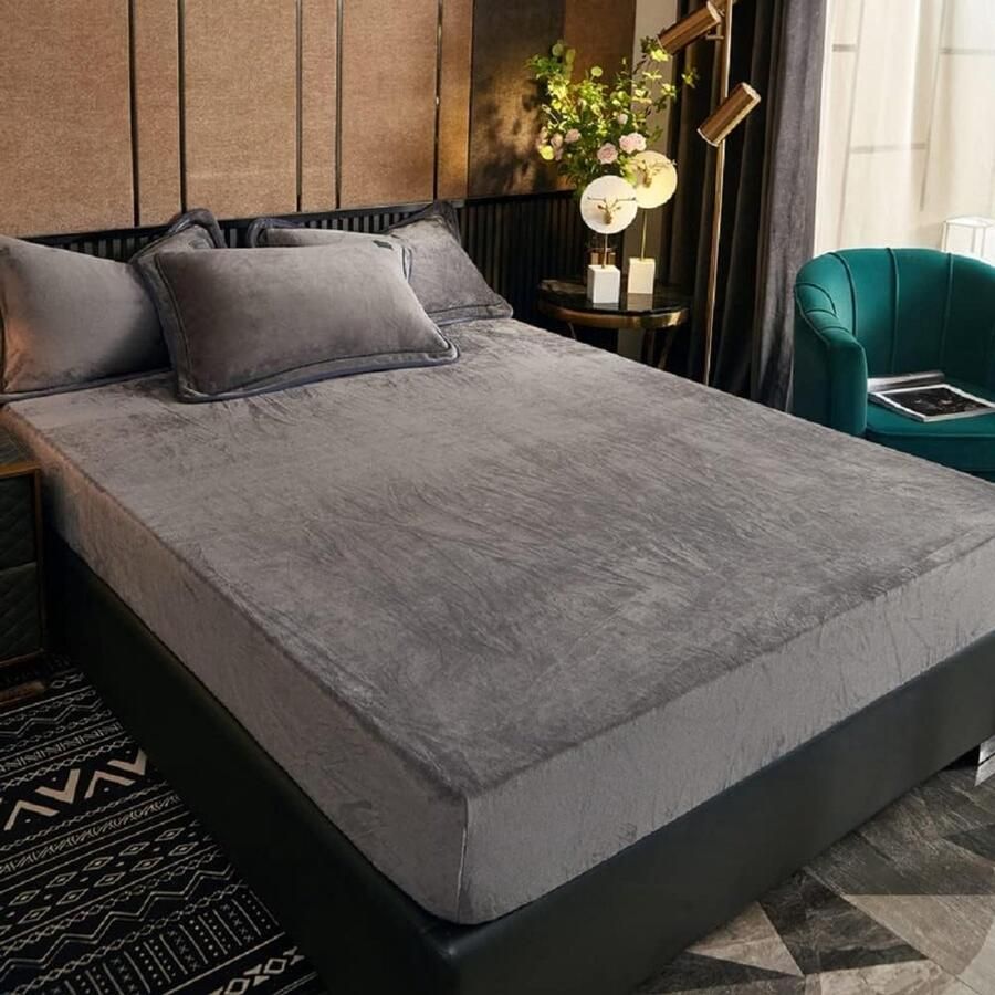 Unyqoos Zacht en Luxe Hoeslaken voor Boxsprings en Hoge Matrassen Lichtgrijs Warm en Comfortabel