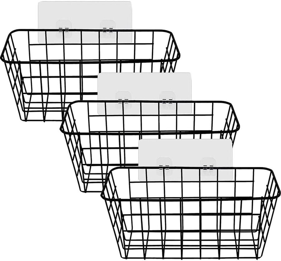 Unyqoos Zelfklevende Badkamerorganizer Set van 3 Roestvrijstalen Wandplanken voor Doucheruimte