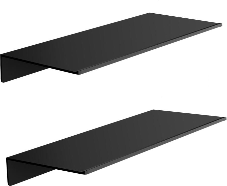 Unyqoos Zwart metalen wandrek set van 2 voor stijlvolle opbergruimte en decoratie in huis