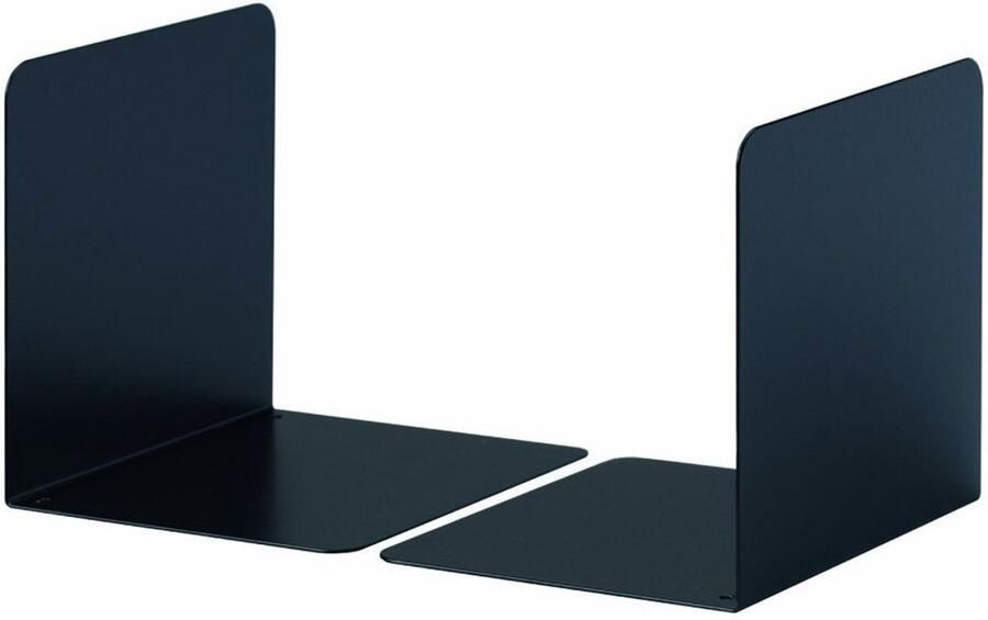 Unyqoos Zwarte Metalen Boekensteunen Set van 2 voor Bureau en Boekenkast