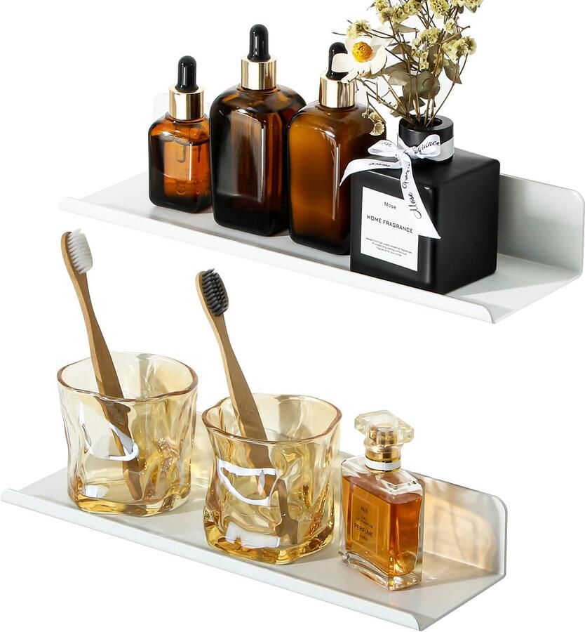 Unyqoos Zwevend Wandrek Set van 2 Zelfklevende Planken voor Ruimtes