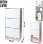 Urban liv SCHOENENREK 3 HOUTEN LADES MET SPIEGELHOUDER 60X24X116CM - Thumbnail 2