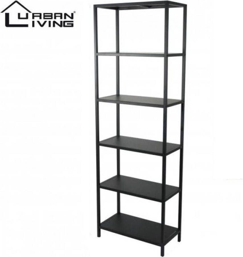 Urban Living Bibliotheekkast met 5 Planken Industieel design Boekenkast Zwart Metaal - Foto 2