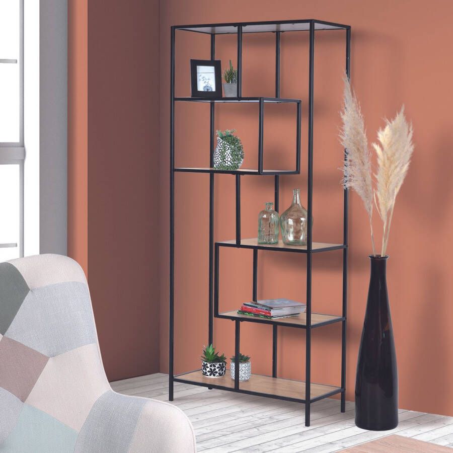 Urban Living BOEKENKAST 6 PLANKEN 77X33XH185CM