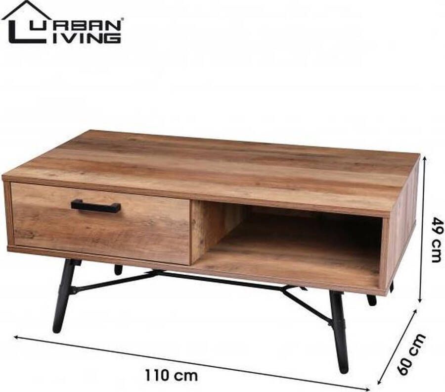 Urban Living Hampton Salontafel metalen onderstel Industrieel Design