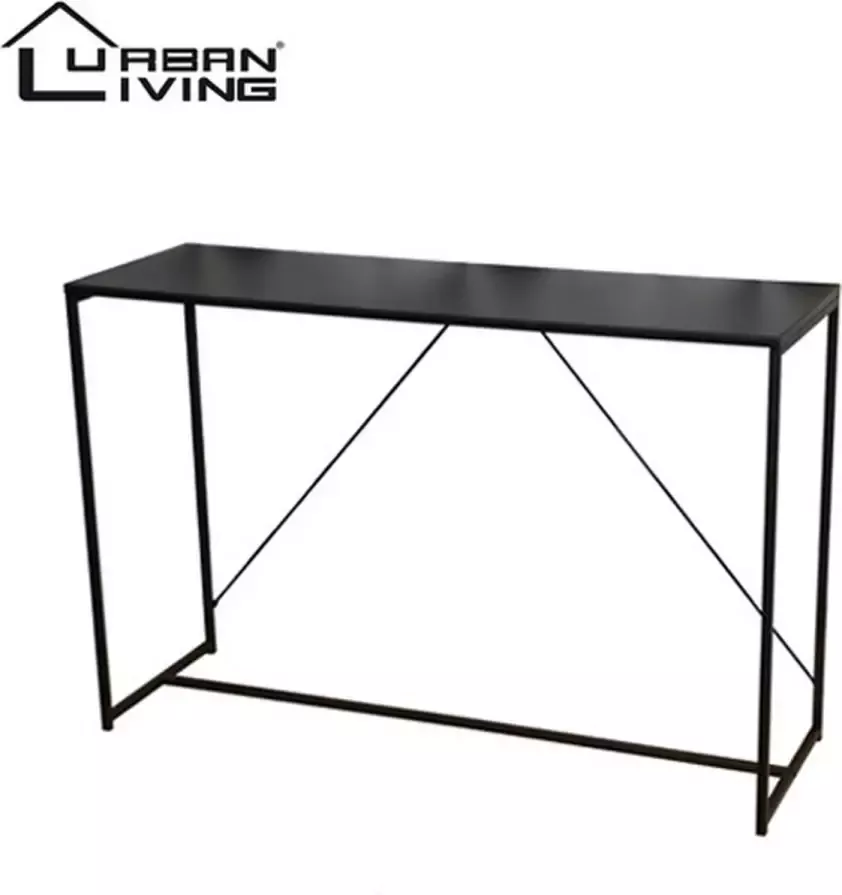 Urban Living Industriële Metalen Console Tafel Wandtafel Haltafel Zwart