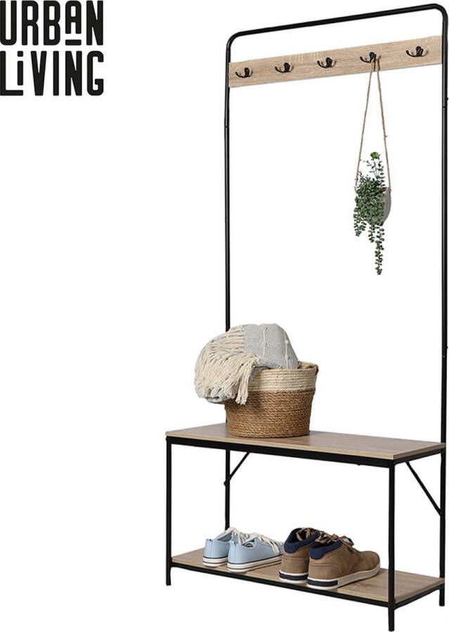 Urban Living Kapstok Schoenenrek 2 Niveau's 80 x 30 x 170 cm