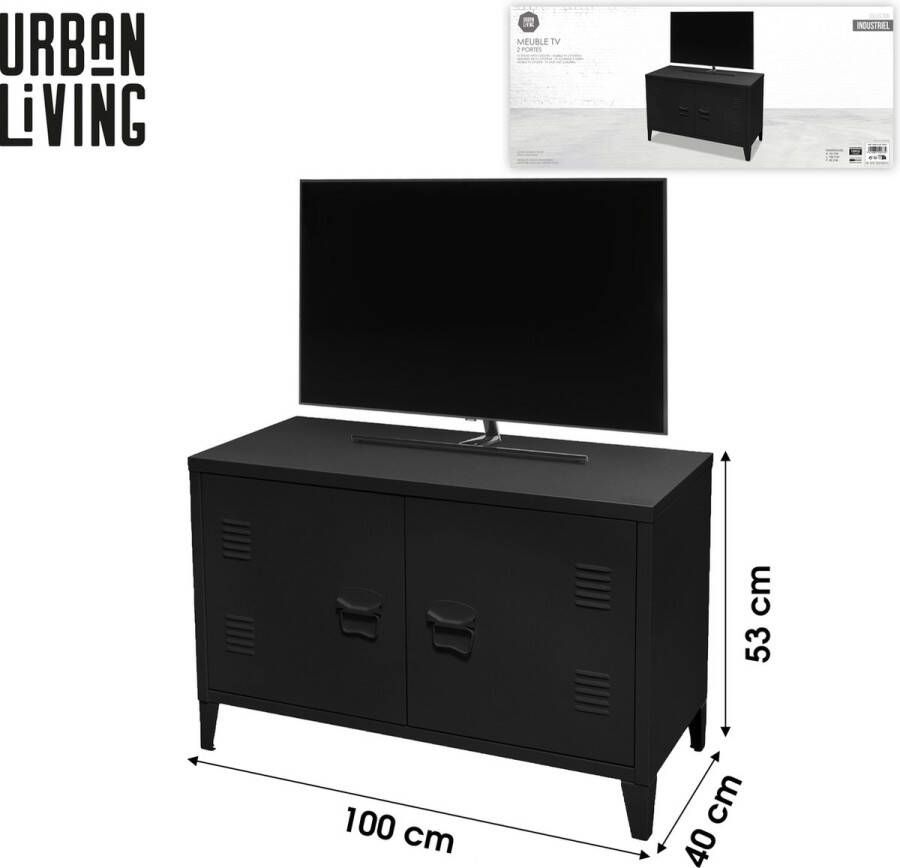 Urban Living METALEN TV-KAST 2 DEUREN industriële stijl 100X40XH53CM