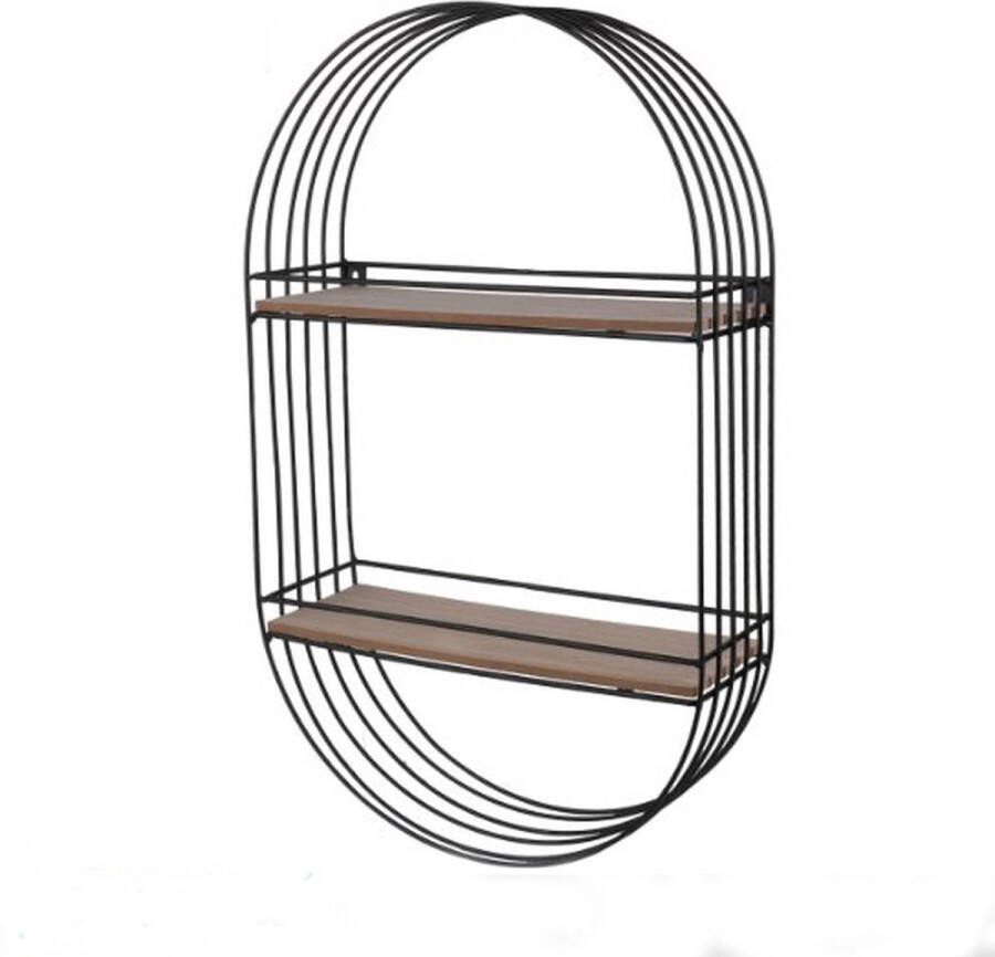 Urban Living Ovaal wandrek – Metaal en hout Industrieel