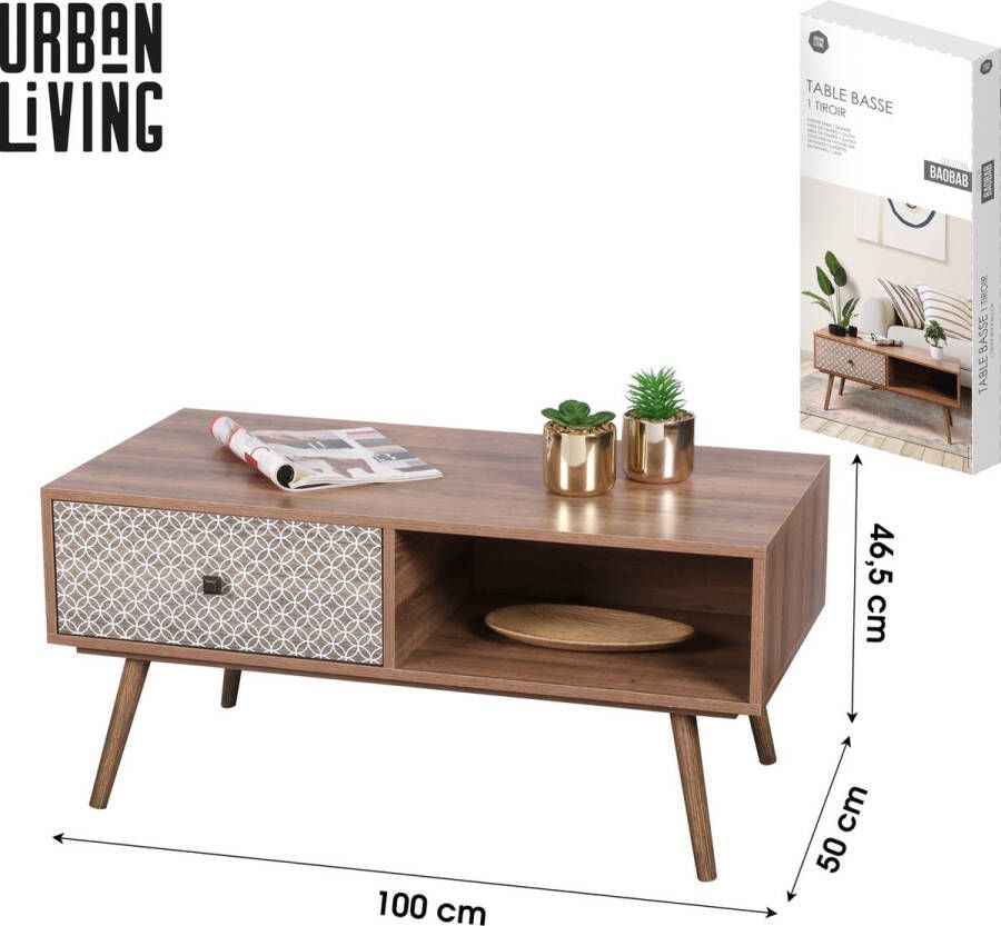 Urban Living SALONTAFEL 1 LADE 100X50XH46 5CM