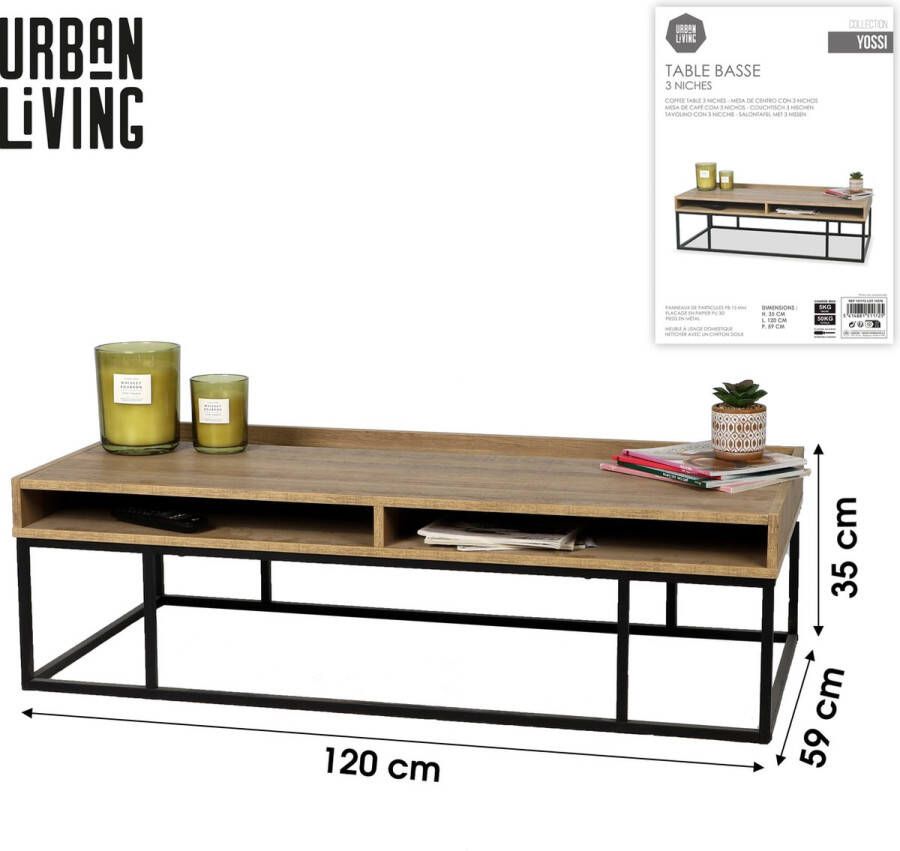 Urban Living SALONTAFEL MET 3 NISJES 120X59XH35CM