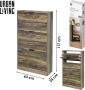 Urban Living SCHOENENREK 3 LADEN MET DEUREN MET NOTEN EFFECT 63X24XH117CM - Thumbnail 2