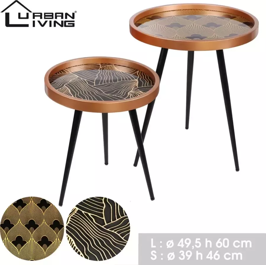 Urban Living Set van 2 Bijzettafels Rond