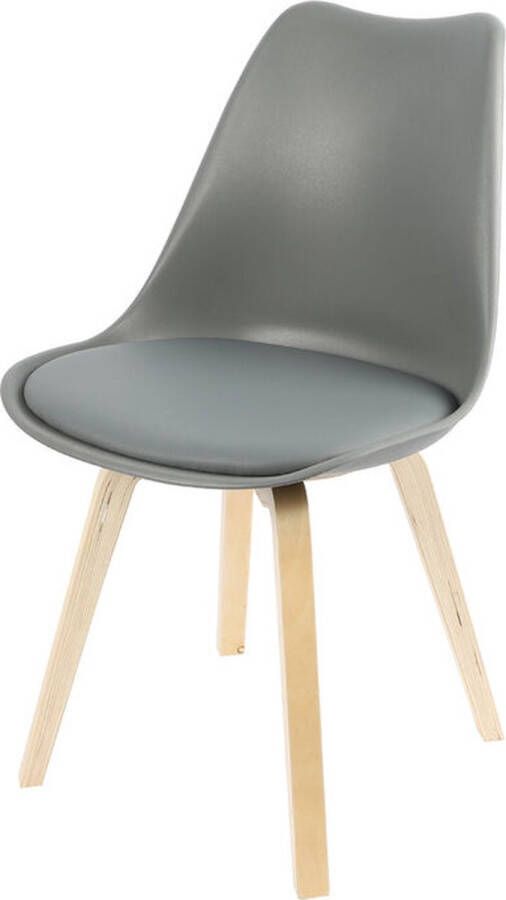 Urban Living set van 4 eetkamerstoelen met kussen Emy 45x58x82 cm grijs