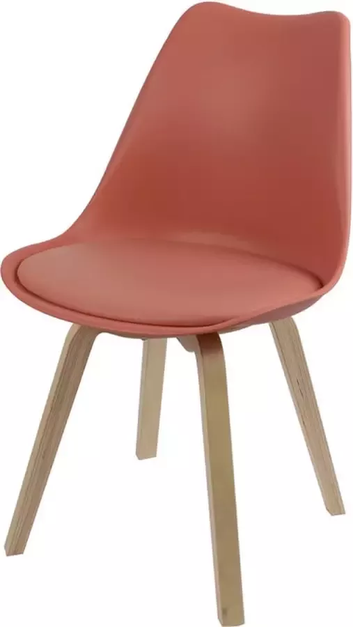 Urban Living set van 4 eetkamerstoelen met kussen Emy 45x58x82 cm terracotta bruin