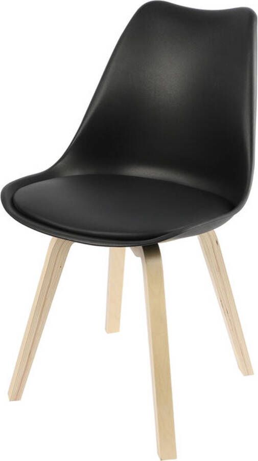 Urban Living set van 4 eetkamerstoelen met kussen Emy 45x58x82 cm zwart