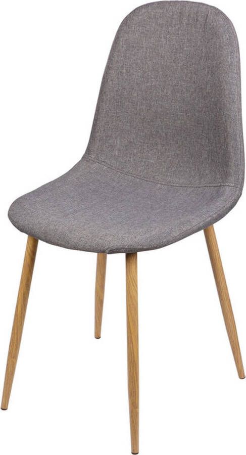 Urban Living set van 4 eetkamerstoelen Oslo 45x54x87 cm grijs donkergrijs
