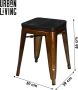 Urban Living TABOURET EN METAL DORE x 4 AVEC ASSISE EN BOIS 39X39XH46CM - Thumbnail 2