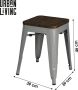 Urban Living TABOURET EN METAL GRIS MATE AVEC ASSISE EN BOIS 39X39XH46CM - Thumbnail 2