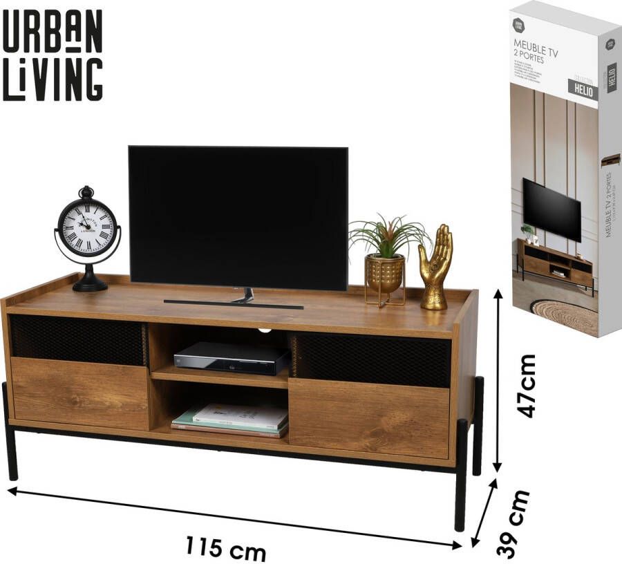 Urban Living TV-KAST IN HOUT EN METALEN STRUCTUUR 115X39XH47CM