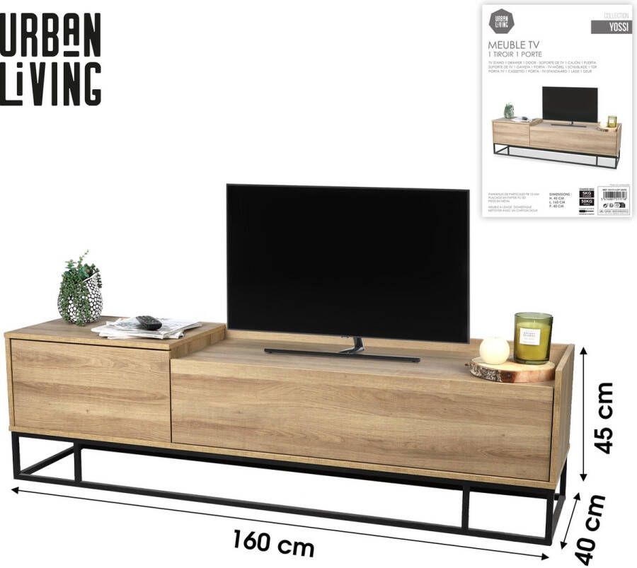 Urban Living TV-KAST MET 1 LADE EN ÉÉN DEUR 160X40XH45CM