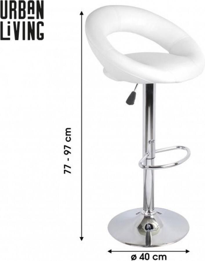 Urban Living Barkruk Open Rugleuning Wit x2