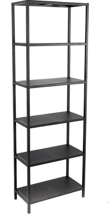 Urban Living Bibliotheekkast met 5 Planken Industieel design Boekenkast Zwart Metaal