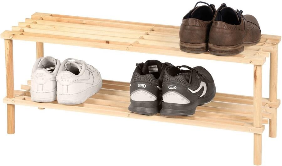 Urban Living Schoenenrek van hout 2-laags 74 x 26 x 20 cm schoenen opbergen