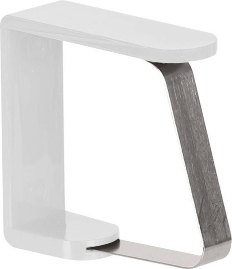 Urban Living tafelkleedklemmen 4x stuks wit kunststof metaal