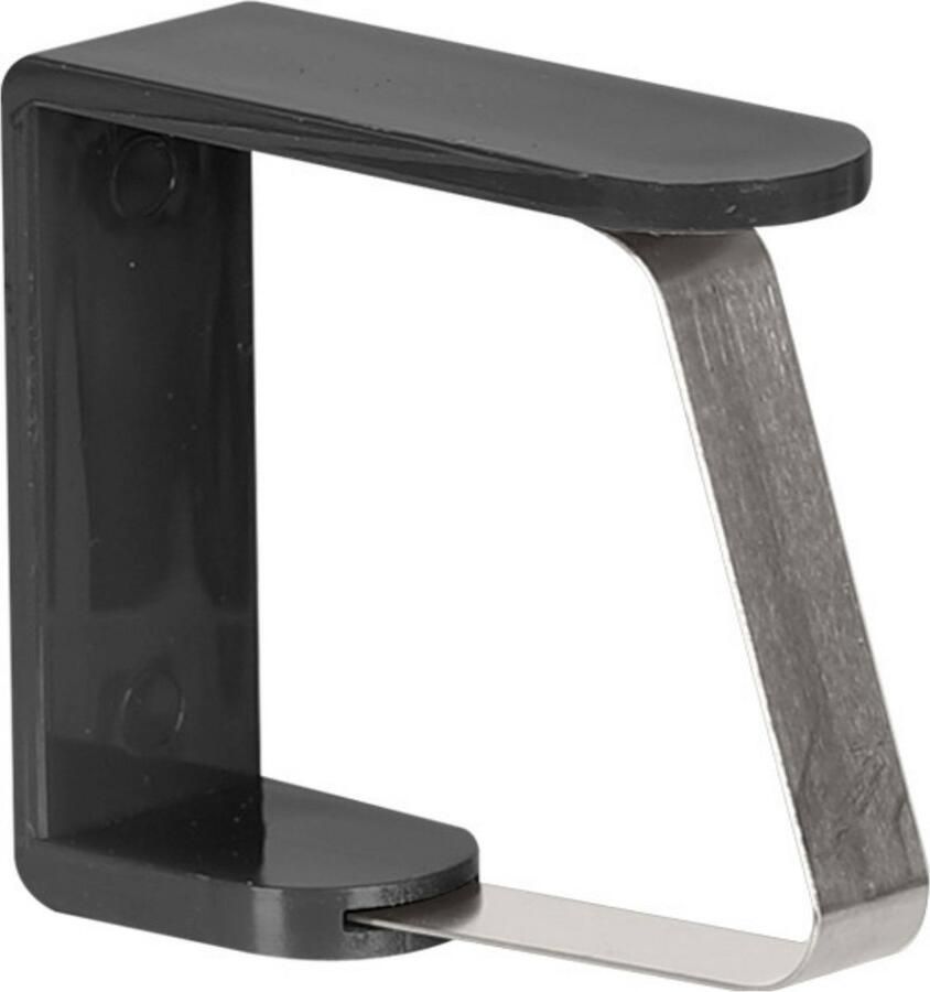 Urban Living tafelkleedklemmen 4x stuks zwart kunststof metaal