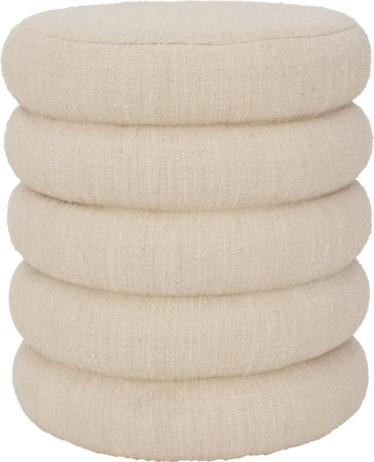 Urban Na ture Culture Poef Andria gebroken wit Ø39 x 43cm