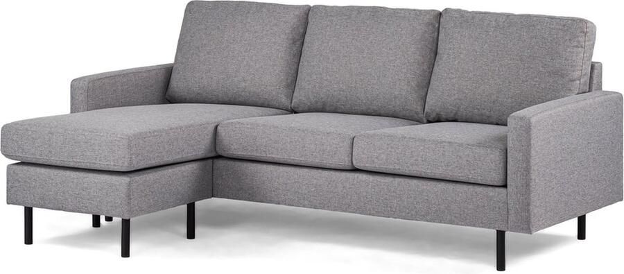 Urban Pieces Grijze Hoekbank Thomas Zetel Sofa Loungebank 3-Zitsbanken Chaise longue Ligbank Hoekzetel hoeksalon