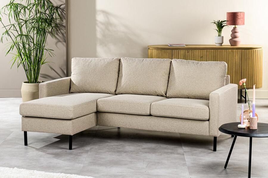 Urban Pieces Grijze Hoekbank Isa Zetel Sofa Loungebank 3-Zitsbanken Chaise longue Ligbank Hoekzetel hoeksalon - Foto 2