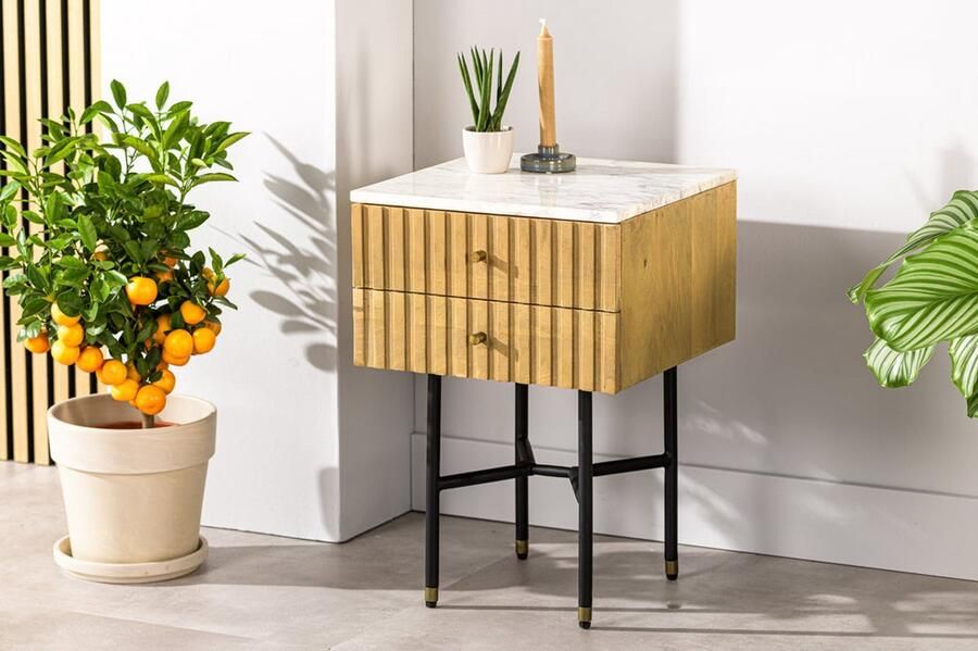 Urban Pieces Joep nachtkastje B180 natural acaciahout en staal