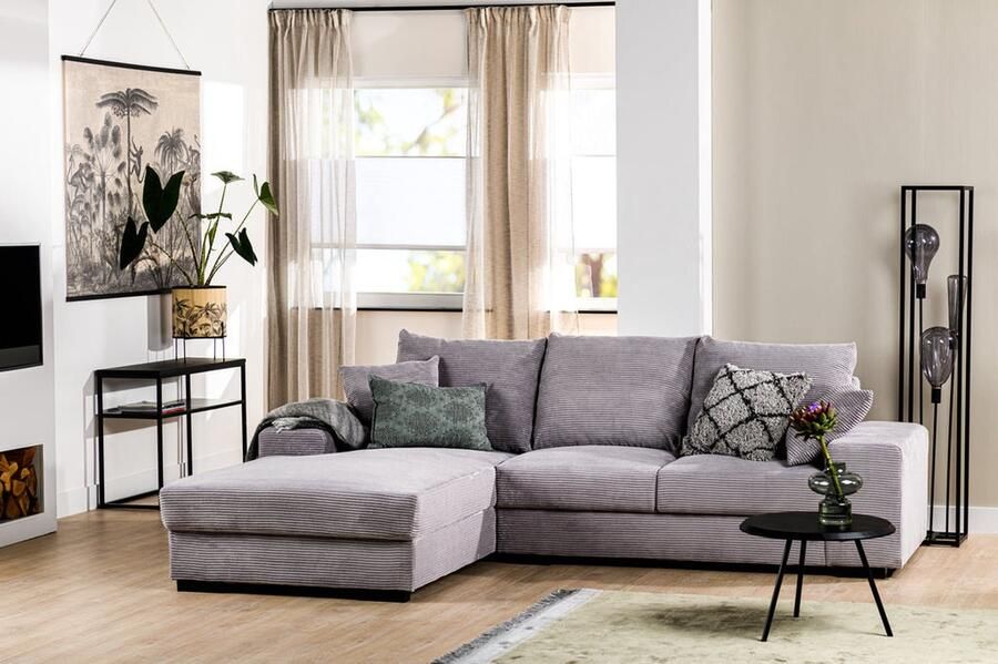 Urban Pieces Luna 3-zits bank grijs stof RIB