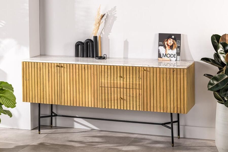 Urban Pieces Luna Dressoir naturel acaciahout en staal