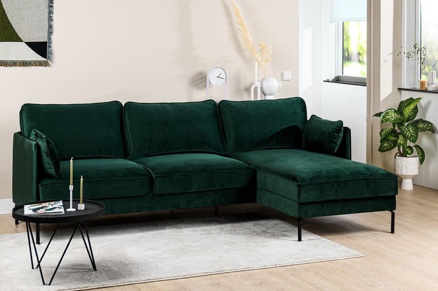 Urban Pieces Luuk 3-zits bank groen stof Fashion Velvet