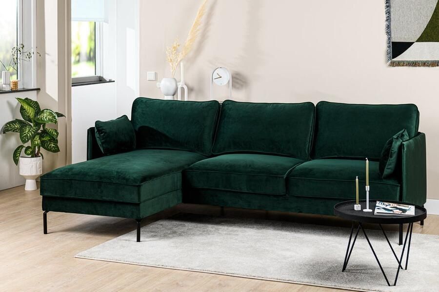 Urban Pieces Mick 3-zits bank groen stof Fashion Velvet