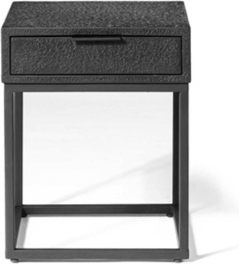 Urban Pieces nachtkastje Joep nachtkastjes industrieel Modern zwart Bijzetkastje staal Bedtafeltje van hout slaapkamer kastjes met lade