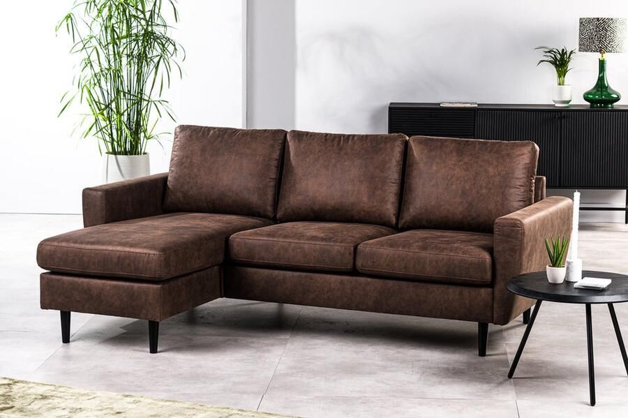 Urban Pieces Thijs 3-zits bank bruin stof Savannah