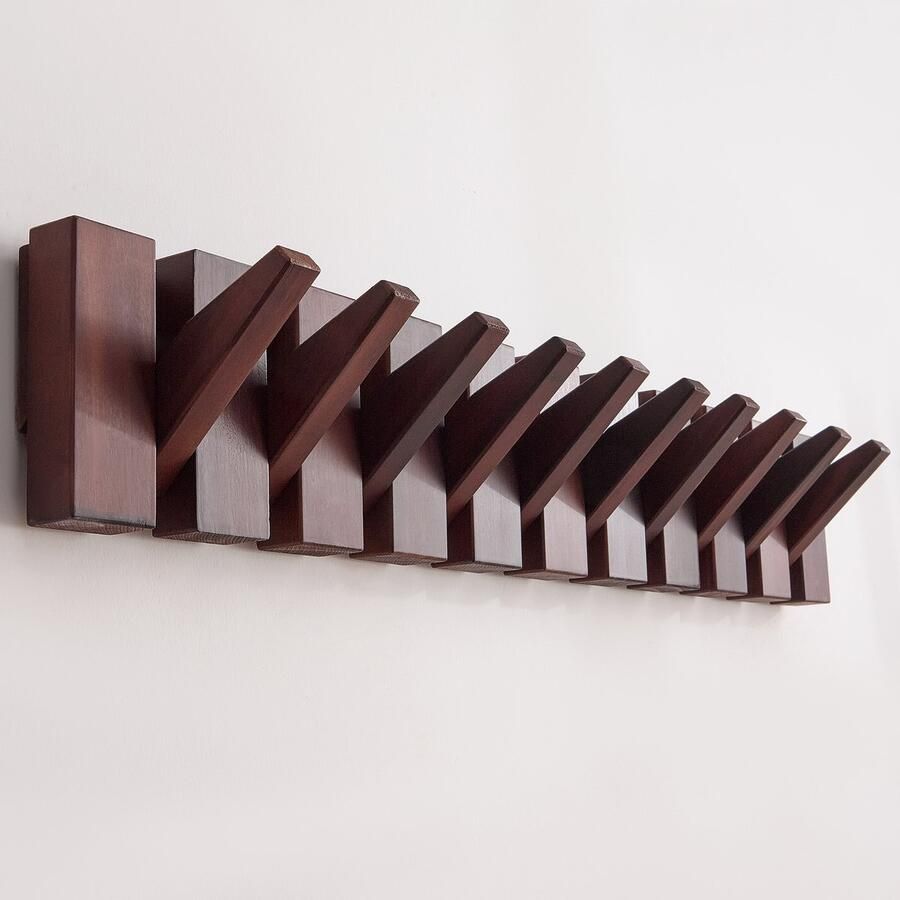 Urban State Piano Kapstok wandkapstok keys 10 haken kapstok hangend walnoot finish