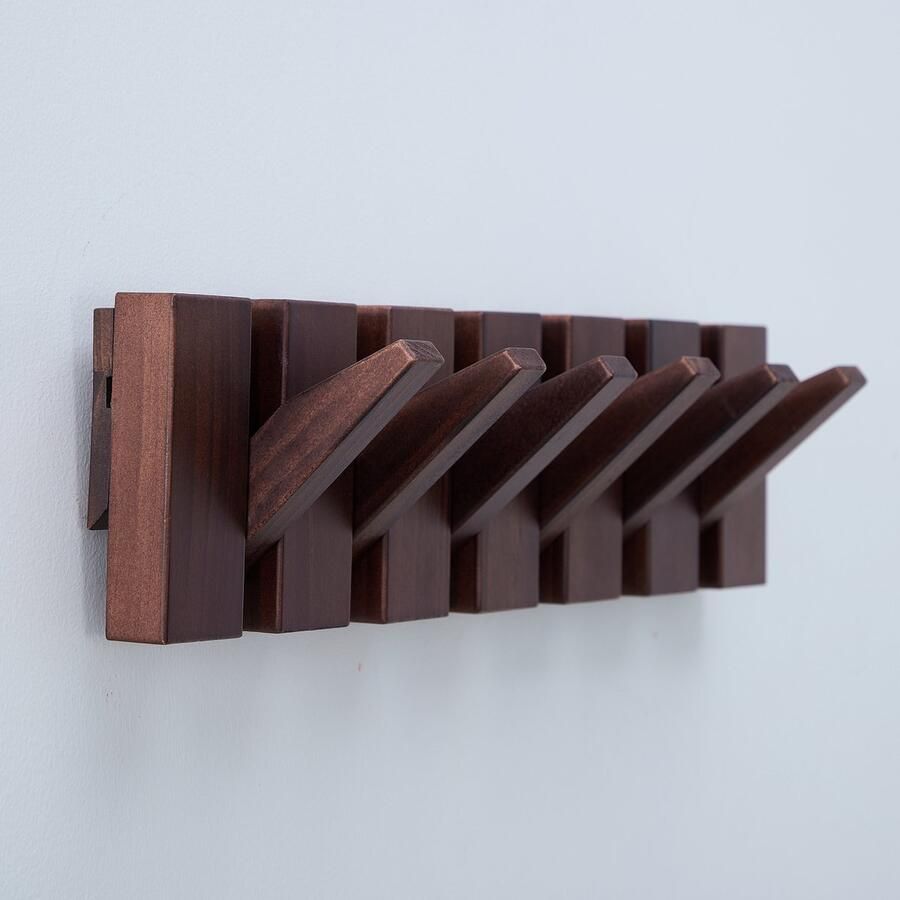 Urban State Piano Kapstok wandkapstok keys 6 haken kapstok hangend walnoot finish