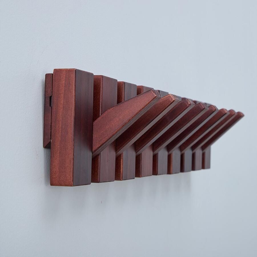 Urban State Piano Kapstok wandkapstok keys 8 haken kapstok hangend walnoot finish