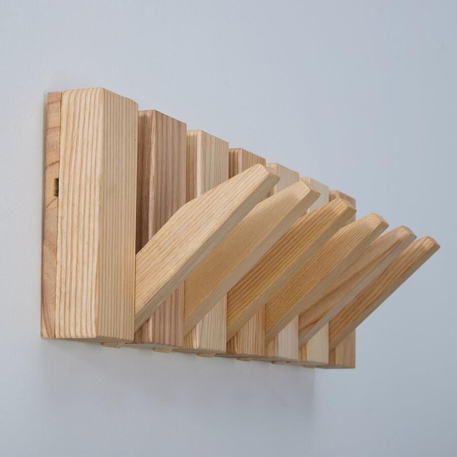 Urban State Wandkapstok kapstok hangend essenhout 6 haken Piano kapstok kapstokken handgemaakt