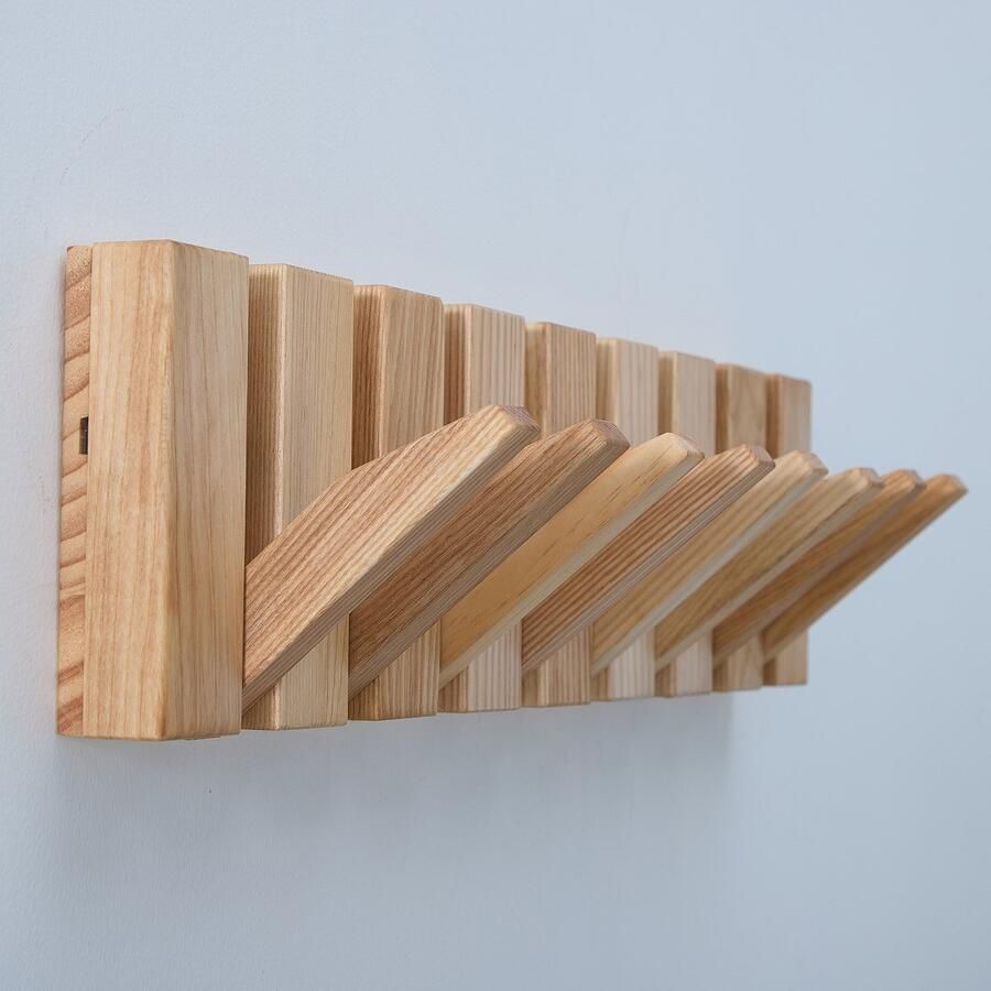 Urban State wandkapstok kapstok hangend essenhout 8 haken Piano kapstok kapstokken handgemaakt