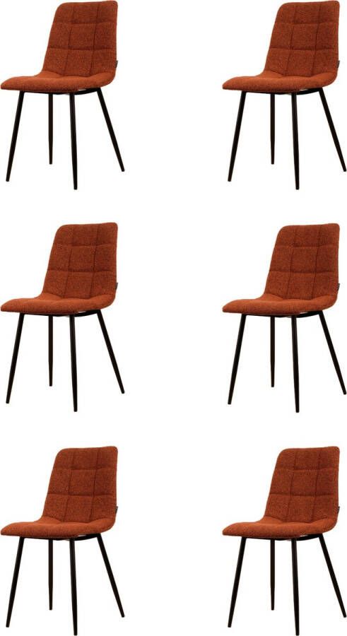 Usuals Elise Eetkamerstoel Koper Boucle Set van 6