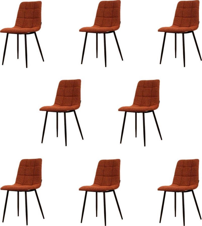 Usuals Elise Eetkamerstoel Koper Boucle Set van 8 45cm x 85cm Stijlvolle eetkamerstoel