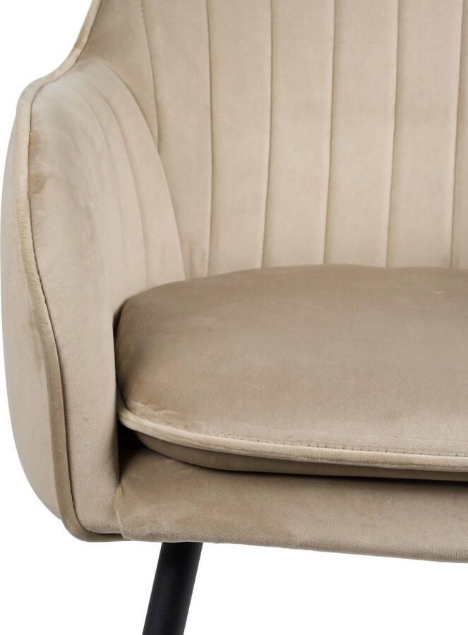 Usuals Rio Eetkamerstoel Velvet zitting Beige Comfortabel