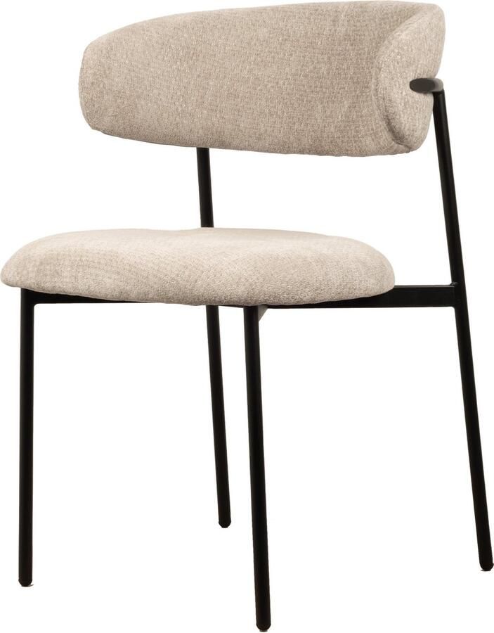 Usuals Kiara Eetkamerstoel Stof Beige Zithoogte 48cm x Zitbreedte 50cm Vintage